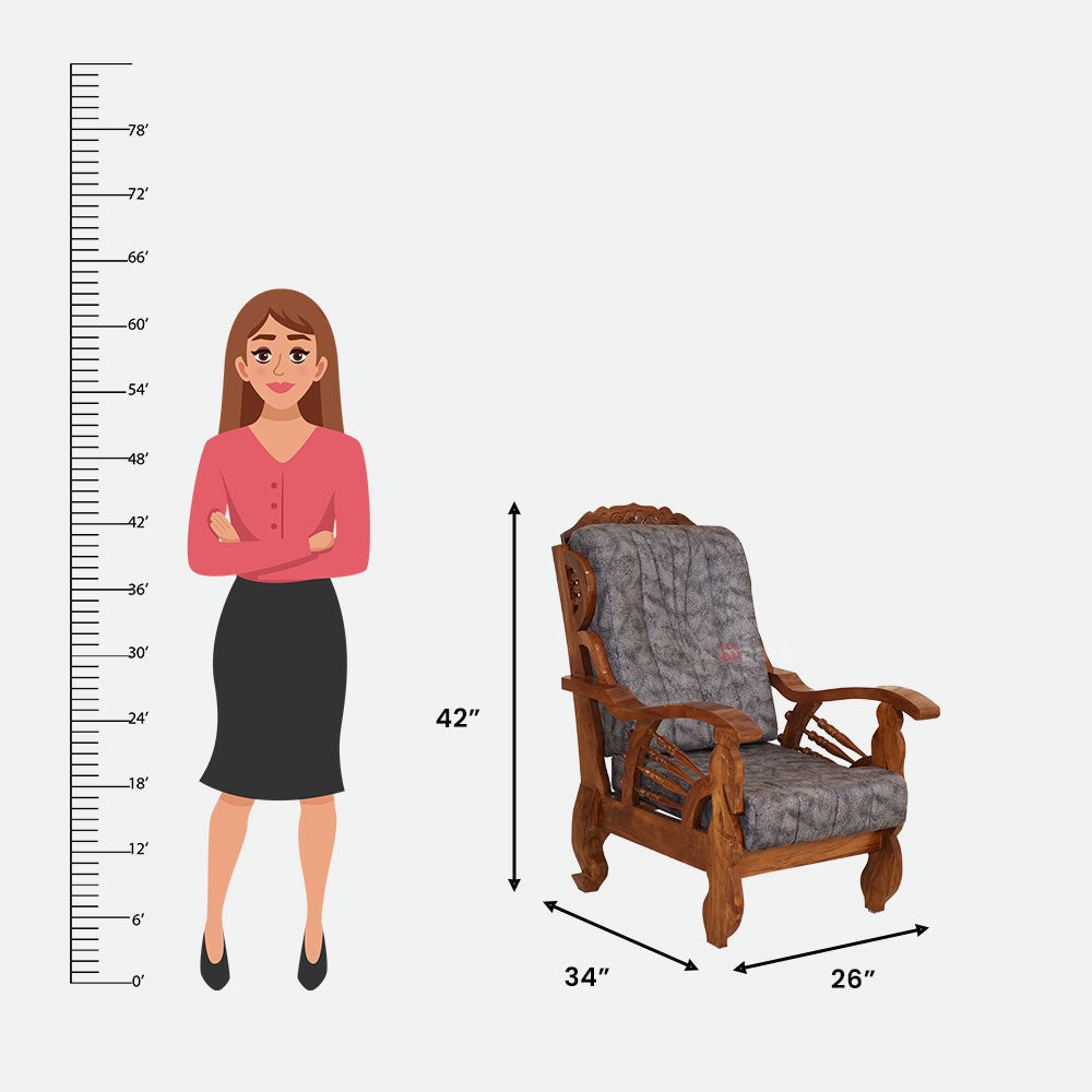 MAARK WOODEN SOFA SET (3+1+1) S-46 WCF