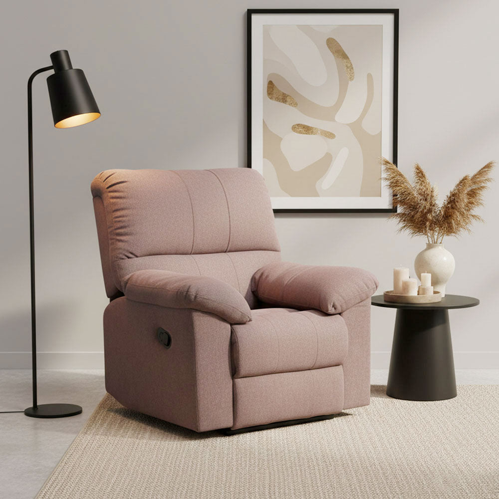 MAARK MANUAL RECLINER FABRIC SOFA SINGLE SEATER BIG BEE GRAY COLOUR