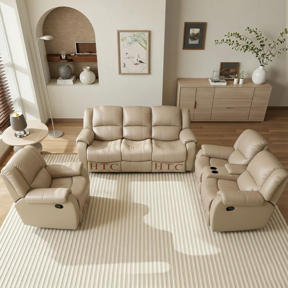 Maark Manual Recliner Fabric Sofa Set (3+1R+1R) F211 Brown Colour Online India - The Maark Trendz Coimbatore