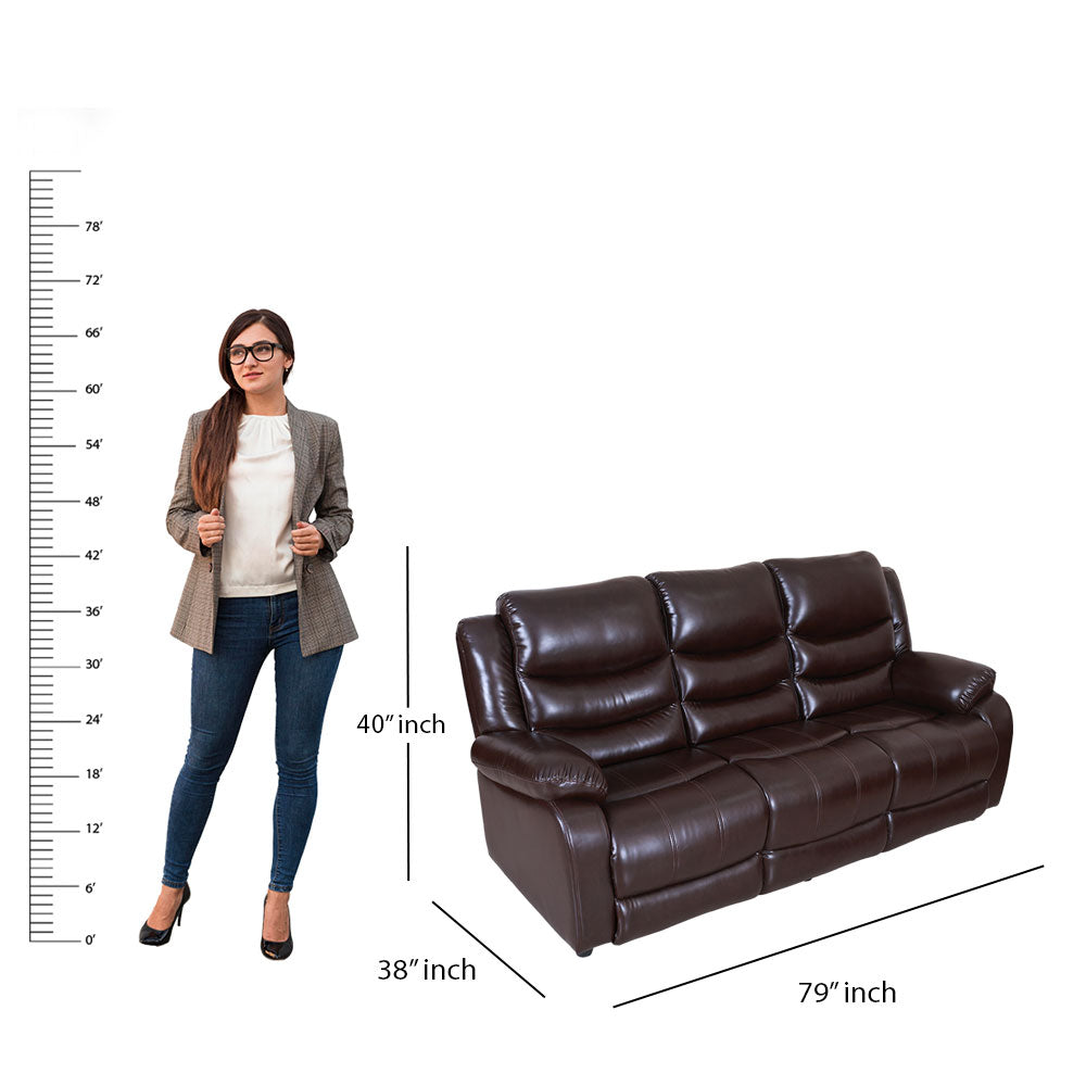 MAARK MANUAL RECLINER LEATHER SOFA SET (3+1R+1R) MAGILCHI