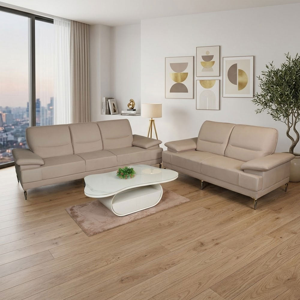 Maark Fabric Sofa Set (3+2) Atmos Half White Colour Online India - The Maark Trendz Coimbatore