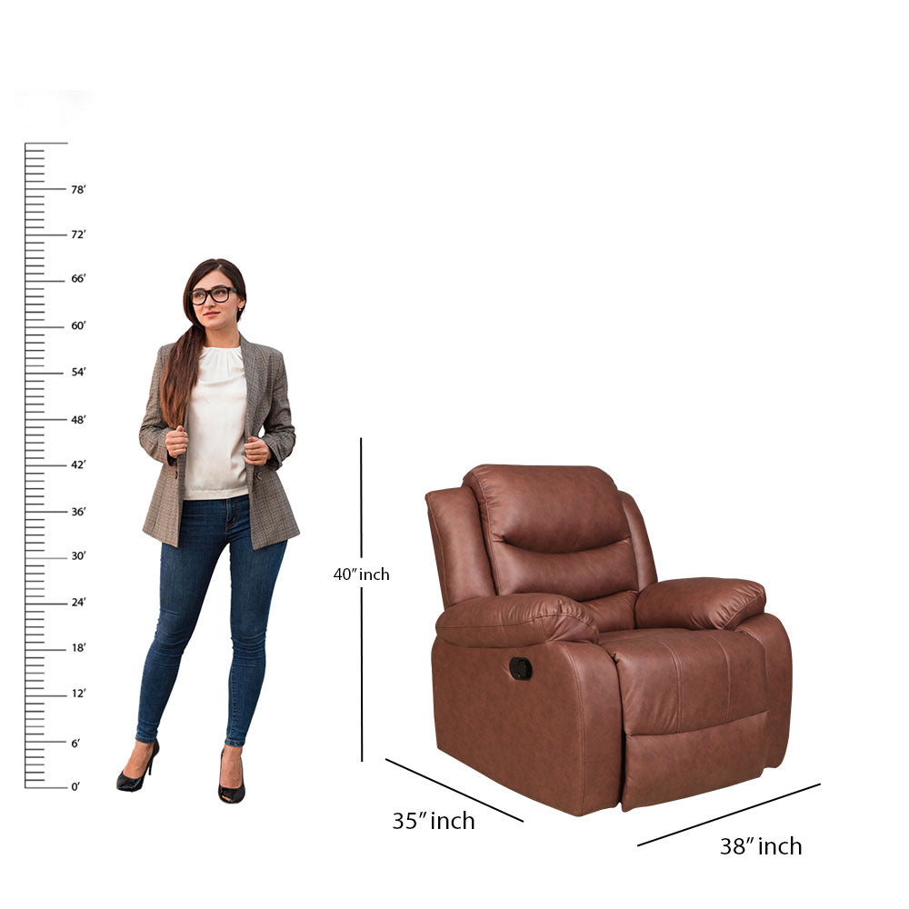 MAARK MANUAL RECLINER FABRIC SOFA SET (3+1R+1R) MAGILCHI BROWN COLOUR