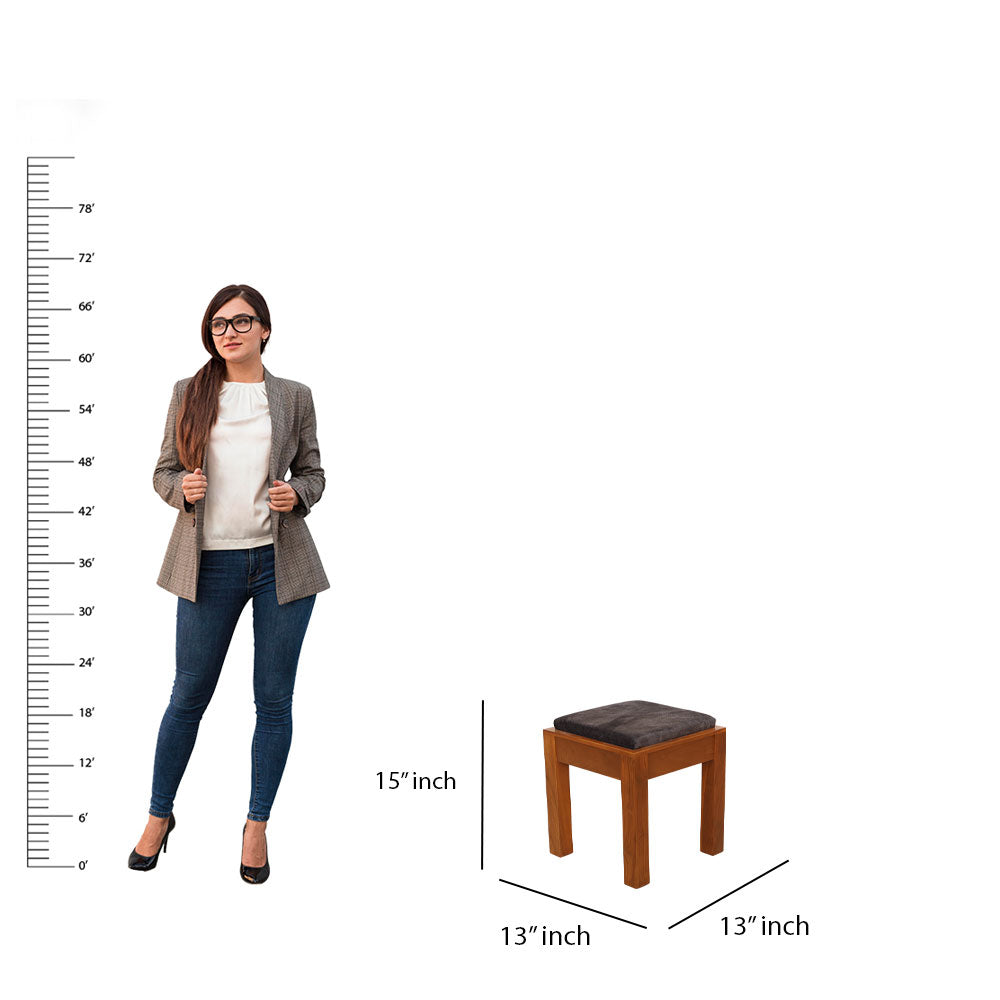 MAARK WOODEN FINISH 4 PUFFY COFFEE TABLE TEAK COLOUR