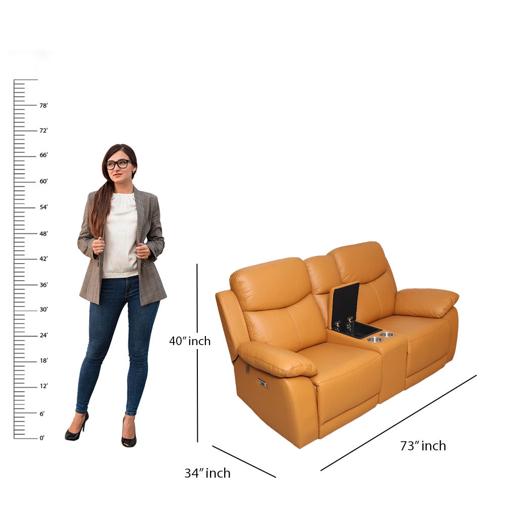 MAARK MOTORIZED RECLINER LEATHER SOFA SET (3R+2R+1R) 1406-TAN HT