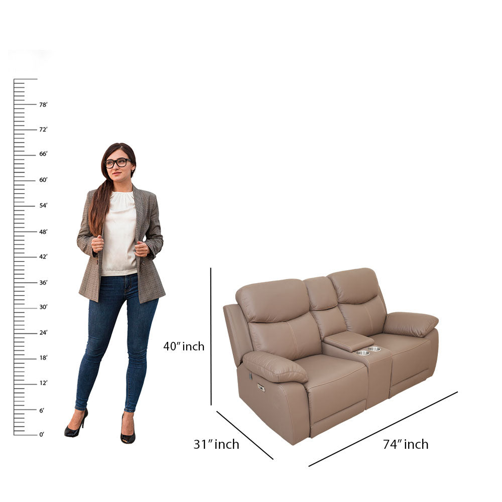 MAARK MOTORIZED RECLINER LEATHER SOFA SET (3R+2R+1R) 1406-CAMEL HT