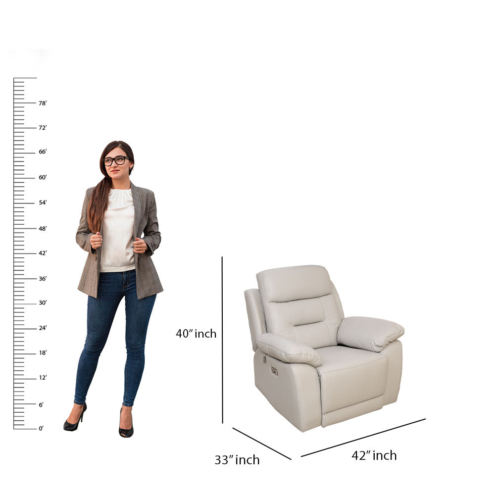 MAARK MOTORIZED RECLINER LEATHER SOFA SET 3R+2R+1R 1407-9692-L. GRAY HT
