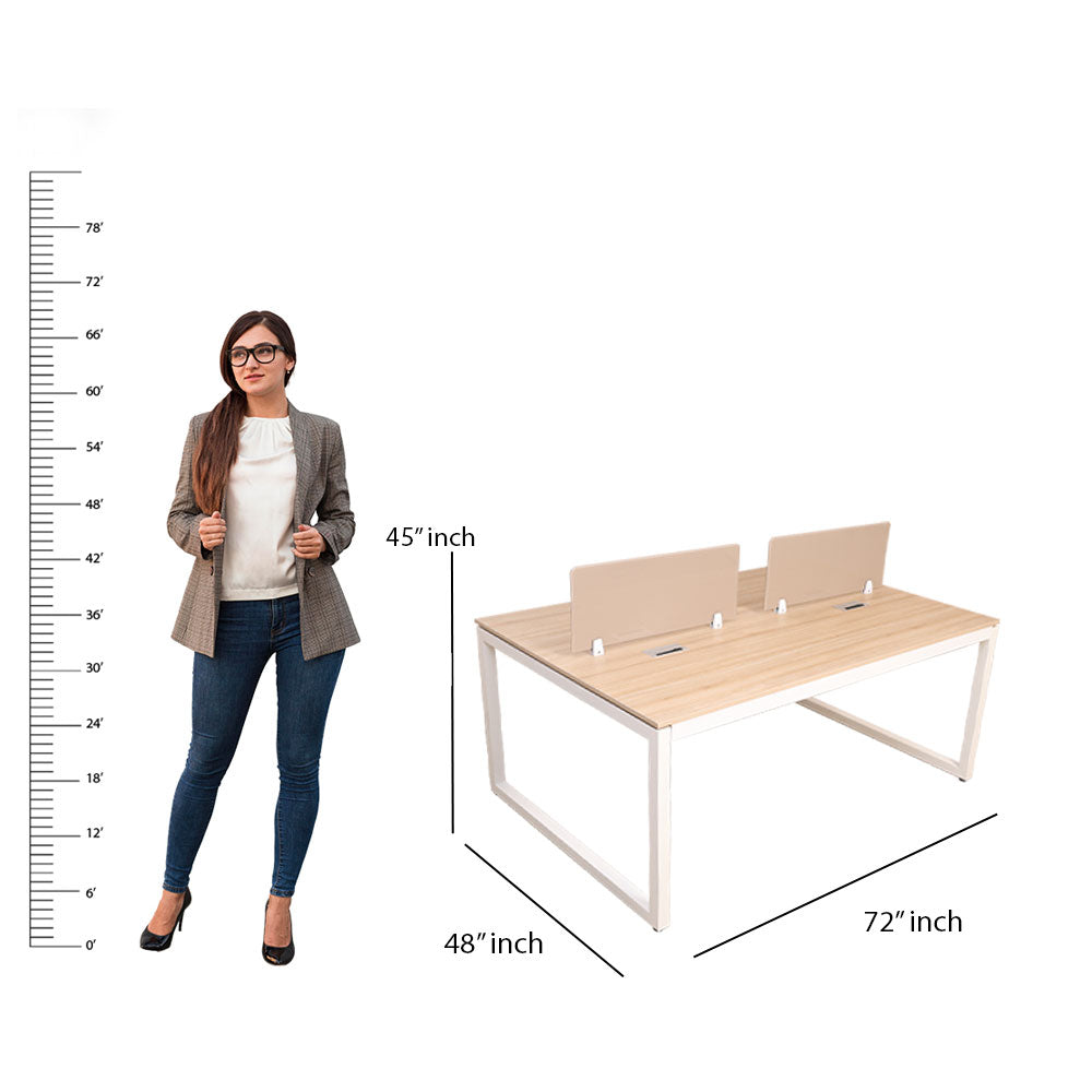 MAARK WORK STATION & PEDESTAL WITH STEEL FRAME AND GLASS 6*4