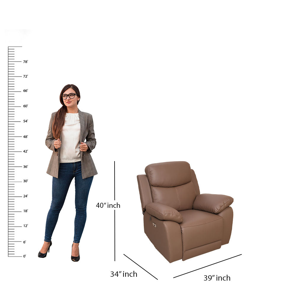 MAARK MOTORIZED RECLINER LEATHER SOFA SET 3R+2R+1R 1406 - CAMEL HT