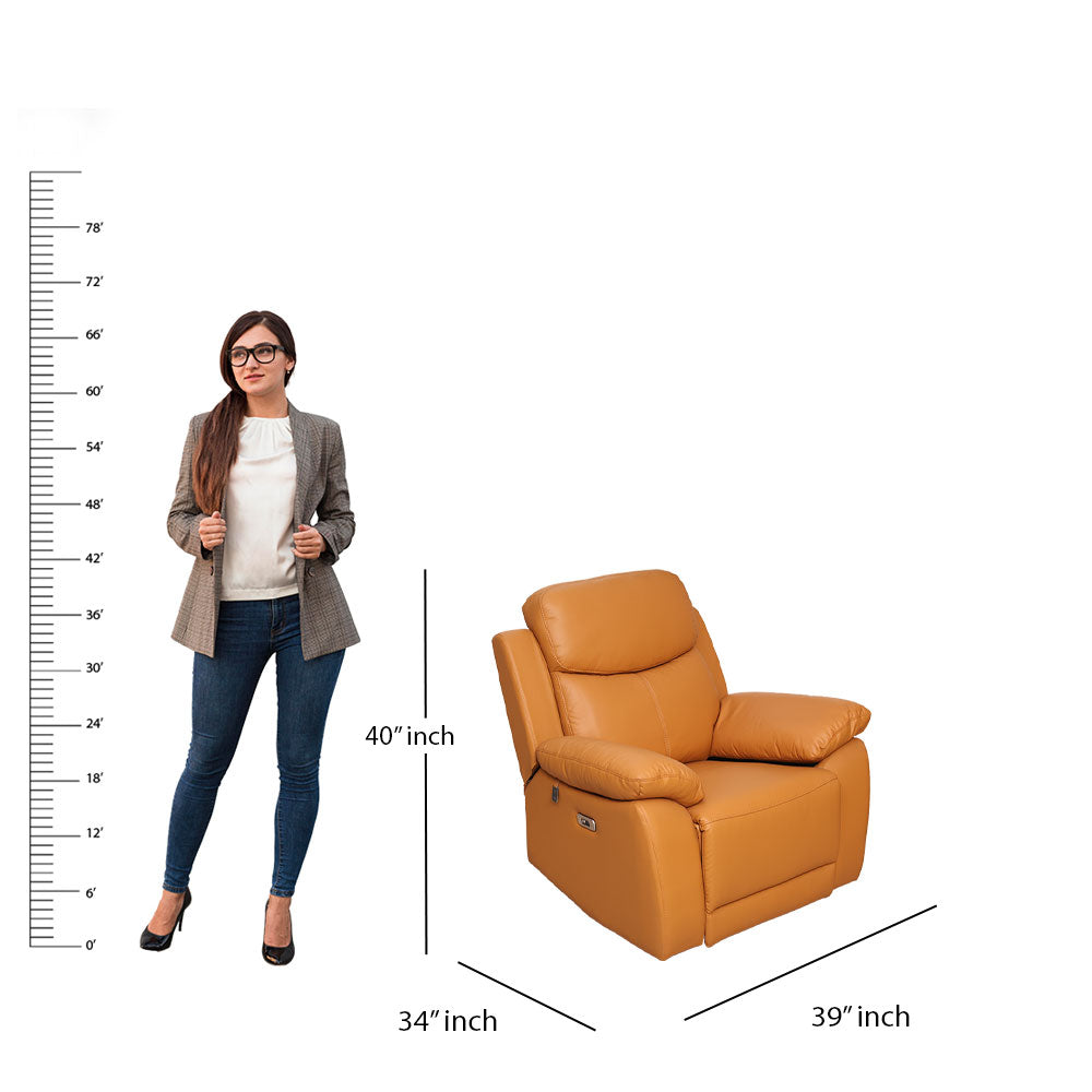 MAARK MOTORIZED RECLINER LEATHER SOFA SET (3R+2R+1R) 1406-TAN HT