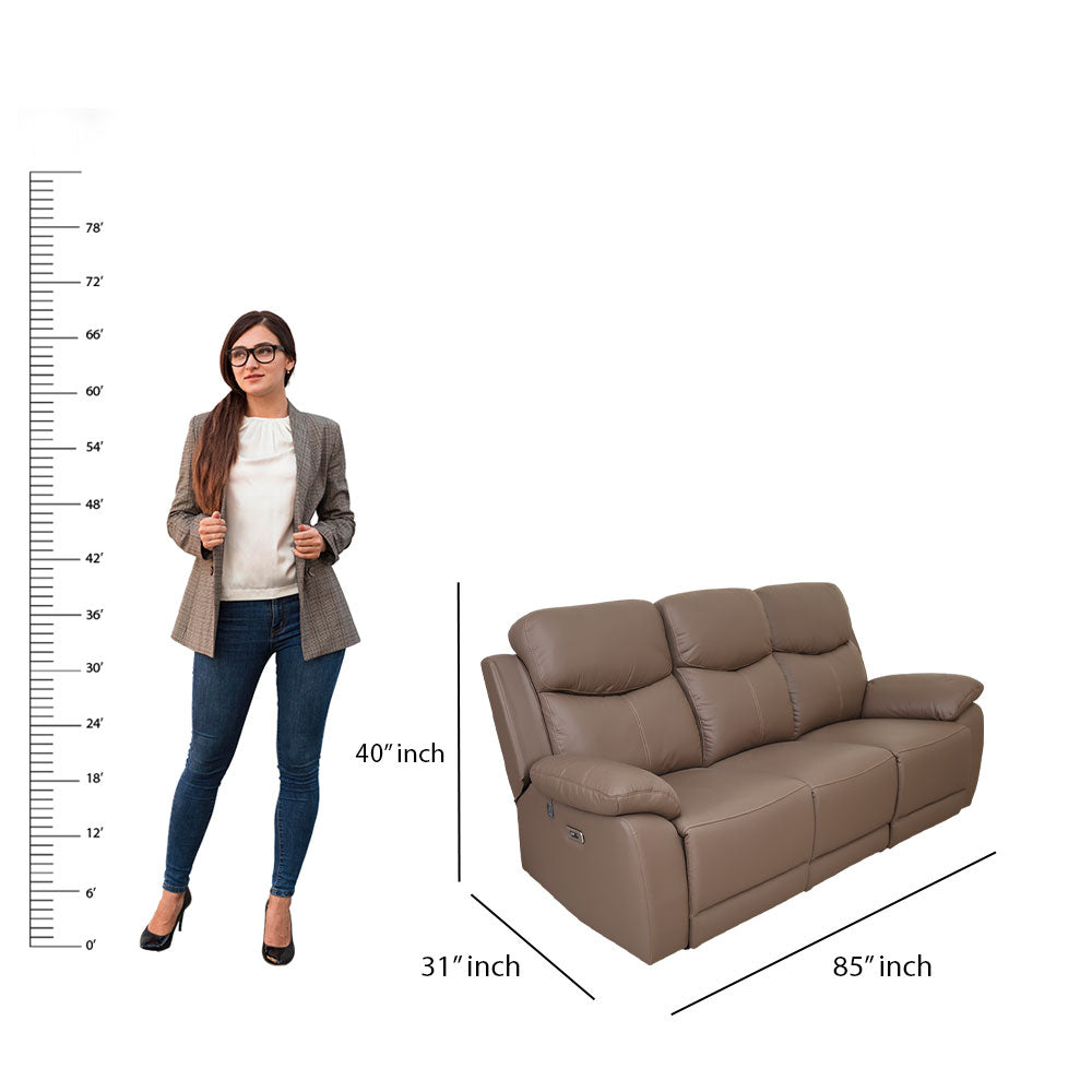 MAARK MOTORIZED RECLINER LEATHER SOFA SET (3R+2R+1R) 1406-CAMEL HT