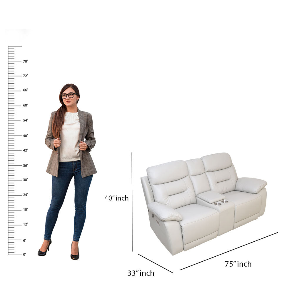MAARK MOTORIZED RECLINER LEATHER SOFA SET 3R+2R+1R 1407-9692-L. GRAY HT