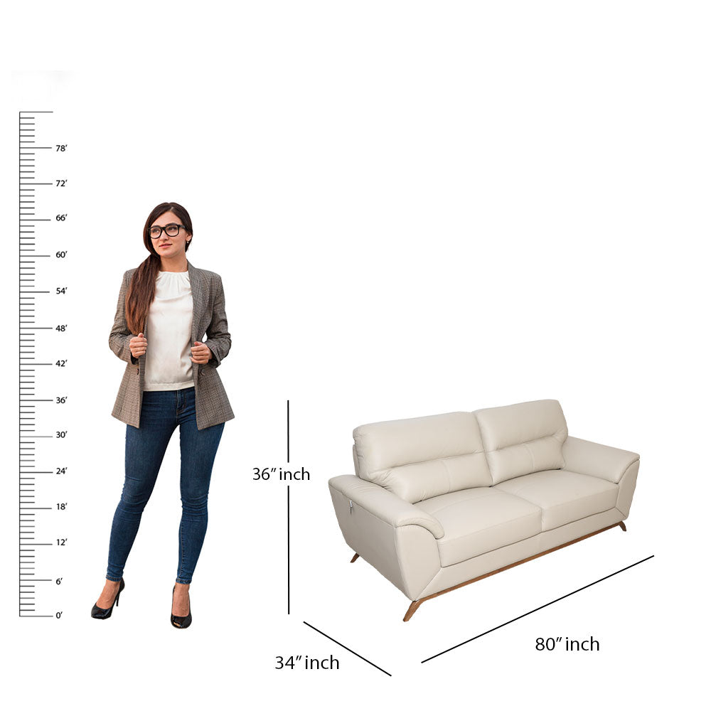 MAARK LEATHER SOFA SET (3+2+1) 9496 CREAM COLOUR HT