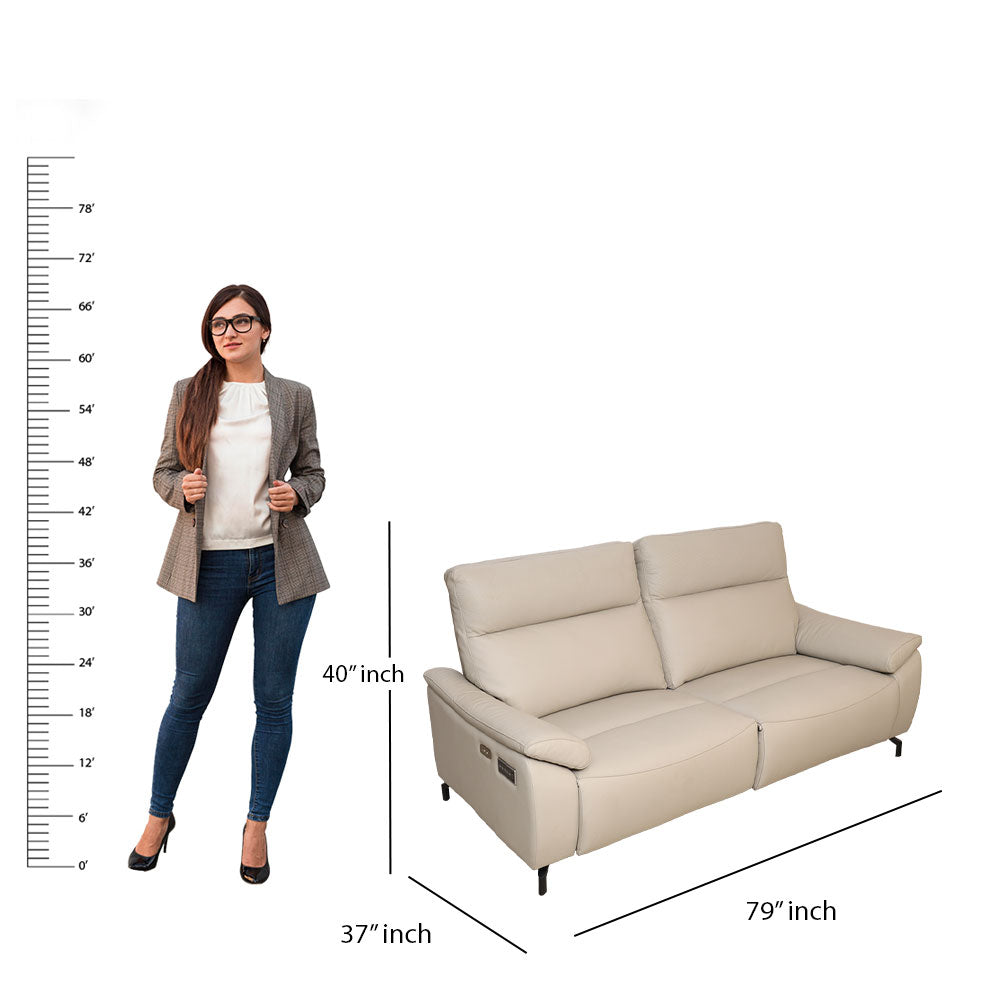 MAARK MOTORIZED RECLINER LEATHER SOFA SET (3R+2R+1R) 6022-BEIGE HT