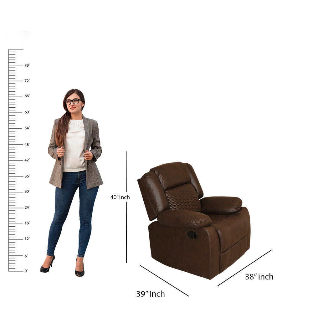 MAARK MANUAL RECLINER FABRIC SOFA SINGLE SEATER WAVE-6609 HT