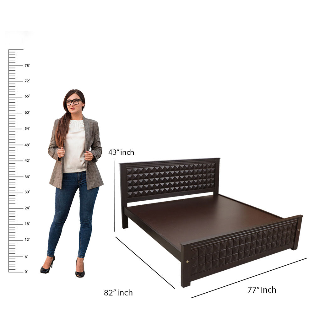 MAARK KING SIZE BED (6*6.25) GD DIAMOND WALNUT COLOUR