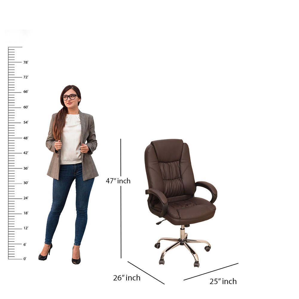 MAARK HIGH BACK OFFICE CHAIR ES 024 BROWN SS