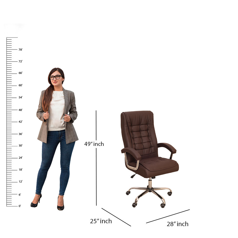 MAARK HIGH BACK OFFICE CHAIR ES 025 BROWN SS
