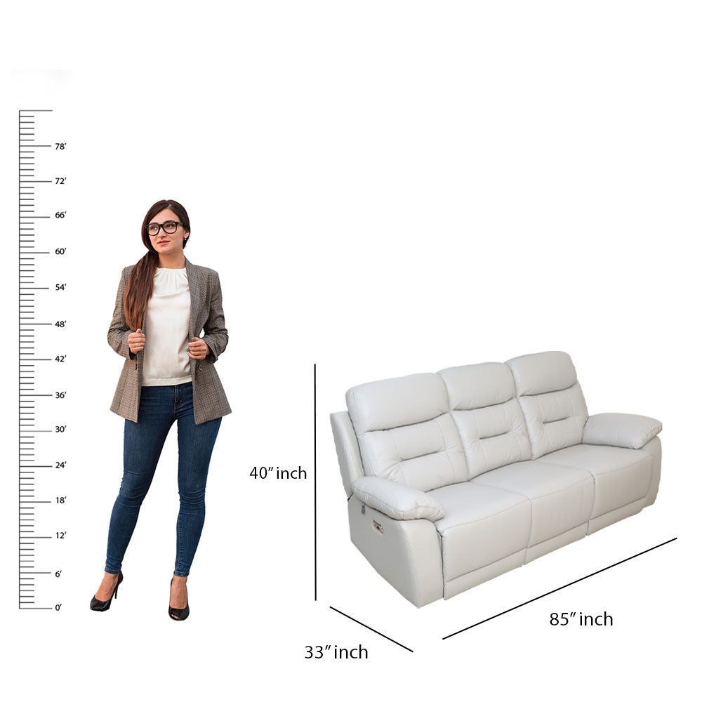 MAARK MOTORIZED RECLINER LEATHER SOFA SET 3R+2R+1R 1407-9692-L. GRAY HT