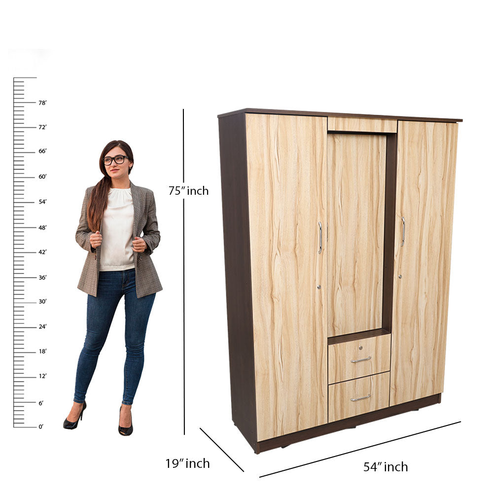 MAARK 3 DOOR WARDROBE TF WITH DRESSER