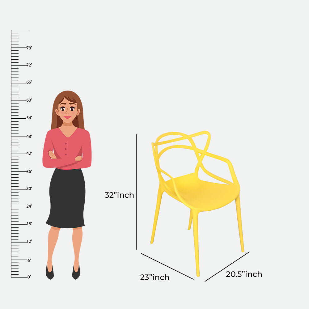 MAARK VISITOR CHAIR 808 YELLOW COLOUR HT