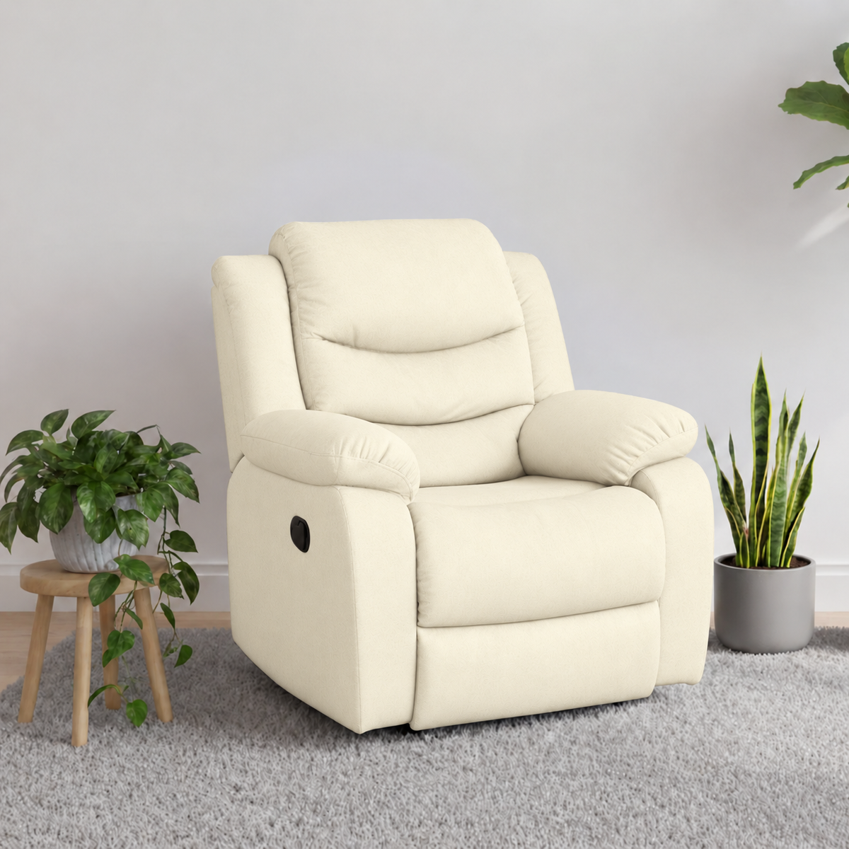 MAARK MANUAL RECLINER FABRIC SOFA SINGLE SEATER MAGILCHI GRAY COLOUR