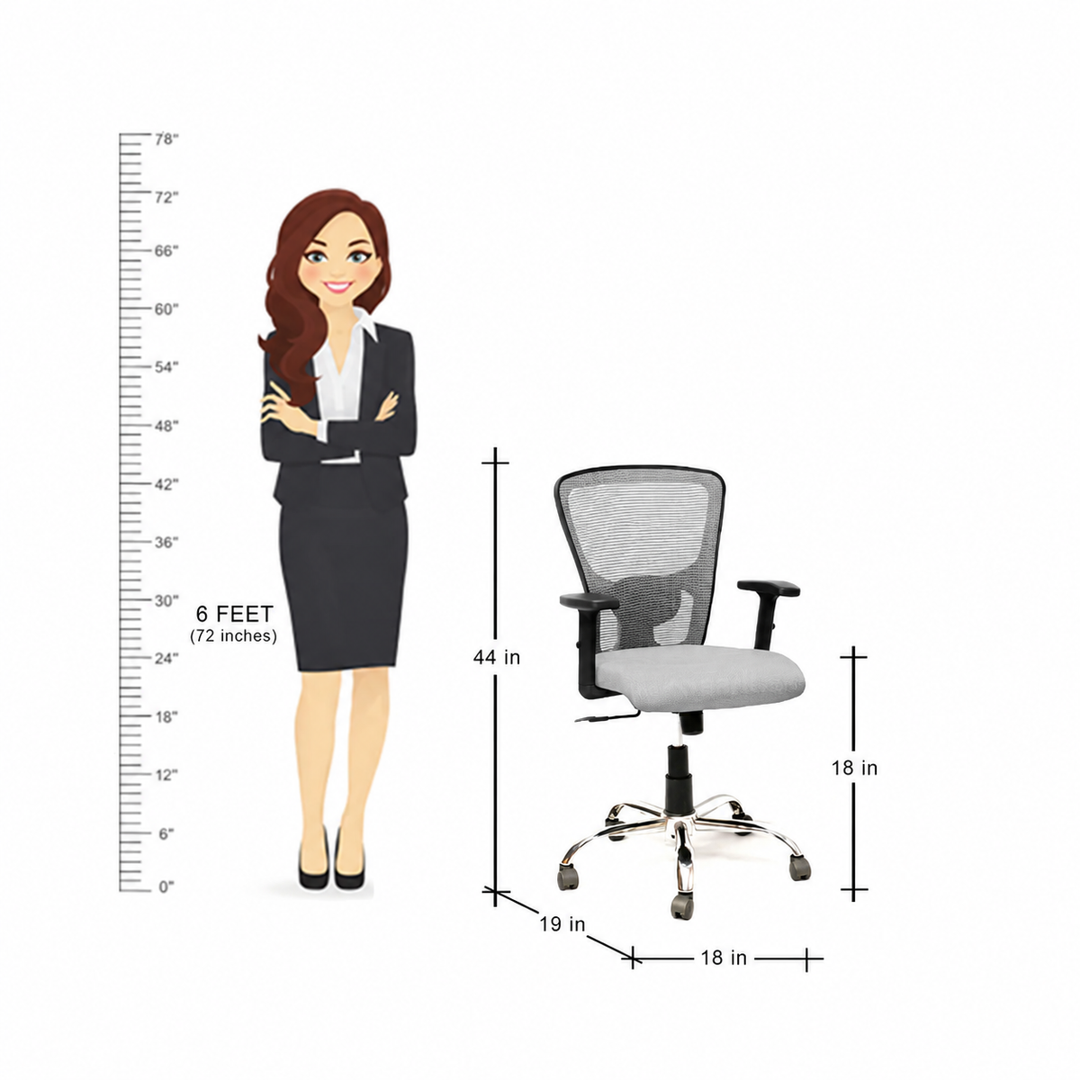 MAARK MEDIUM BACK OFFICE CHAIR JAZZ MS 004 DH