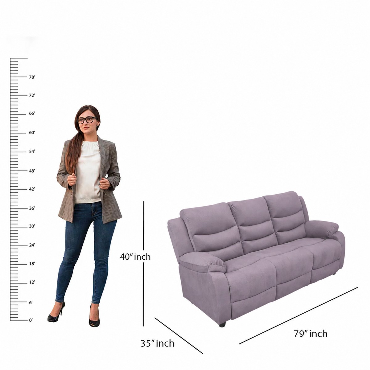 MAARK MANUAL RECLINER FABRIC SOFA SET (3+2R) MAGILCHI