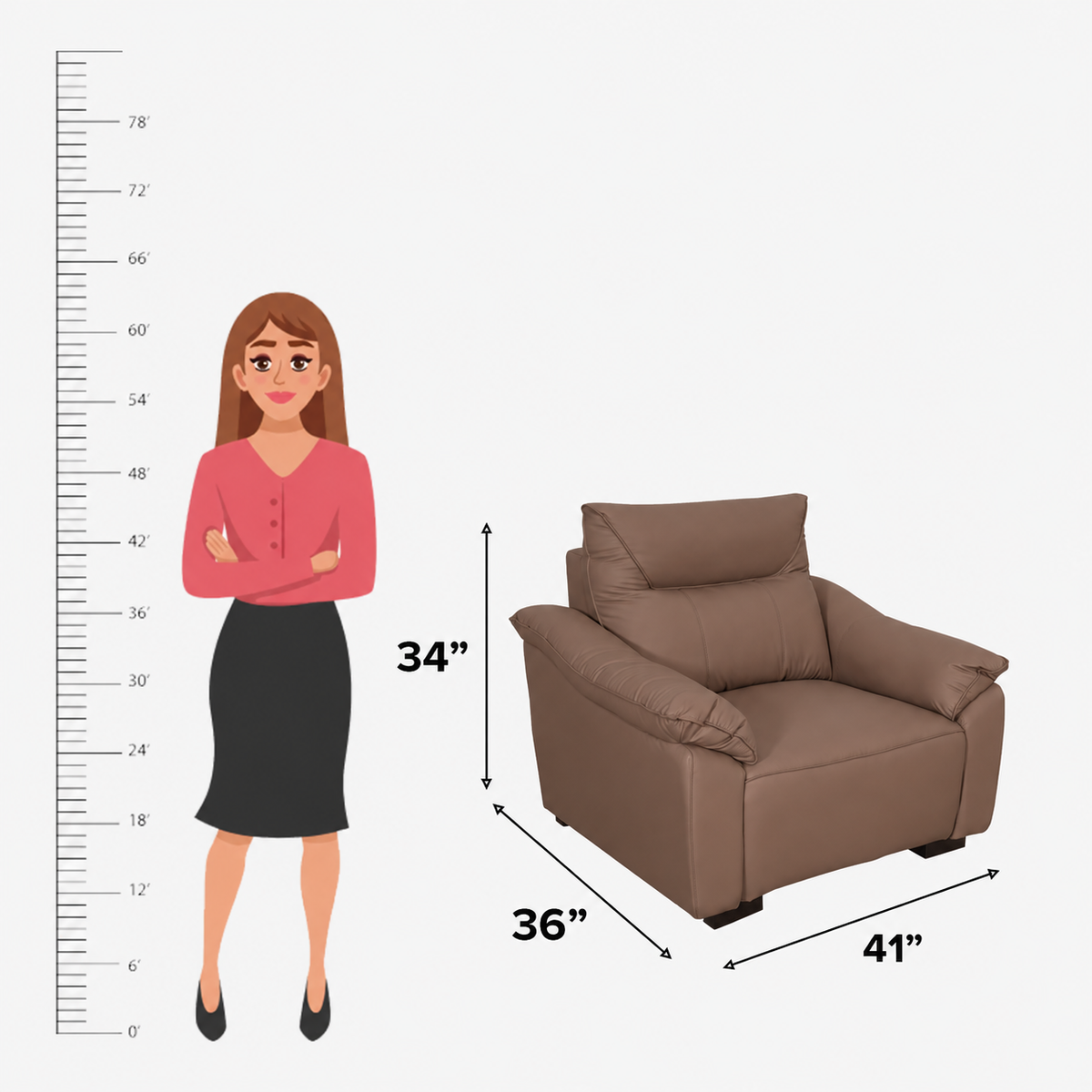 MAARK LEATHER SOFA SET (3+2+1) 3907-33 CAPPUCINO HT