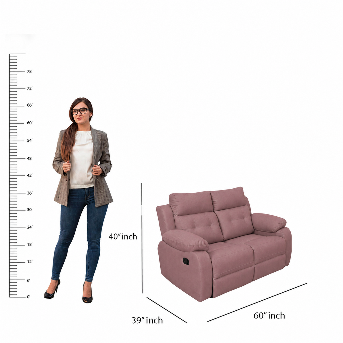 MAARK MANUAL RECLINER FABRIC SOFA SET (3+2R) GALAXY
