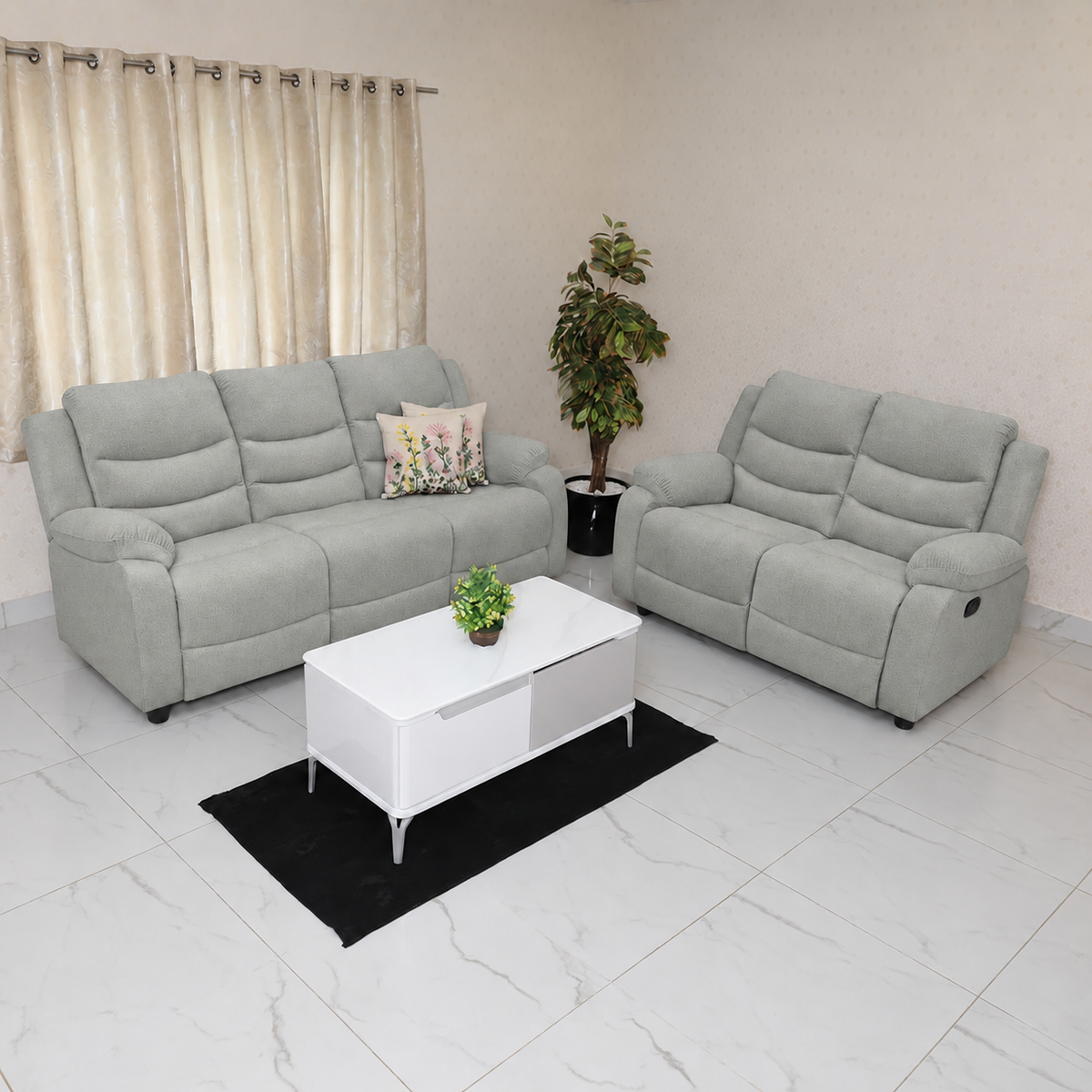 MAARK MANUAL RECLINER FABRIC SOFA SET (3+2R) MAGILCHI