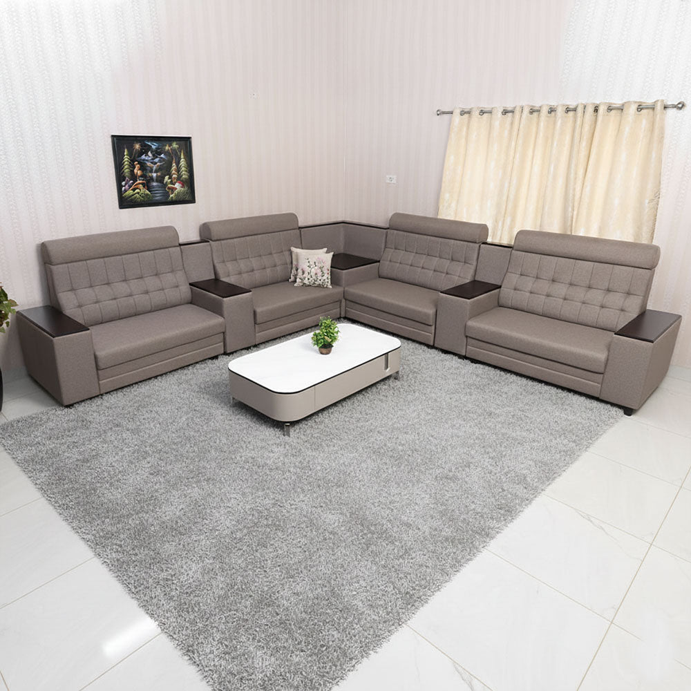 MAARK FABRIC CORNER SOFA 8 SEATER HEADREST