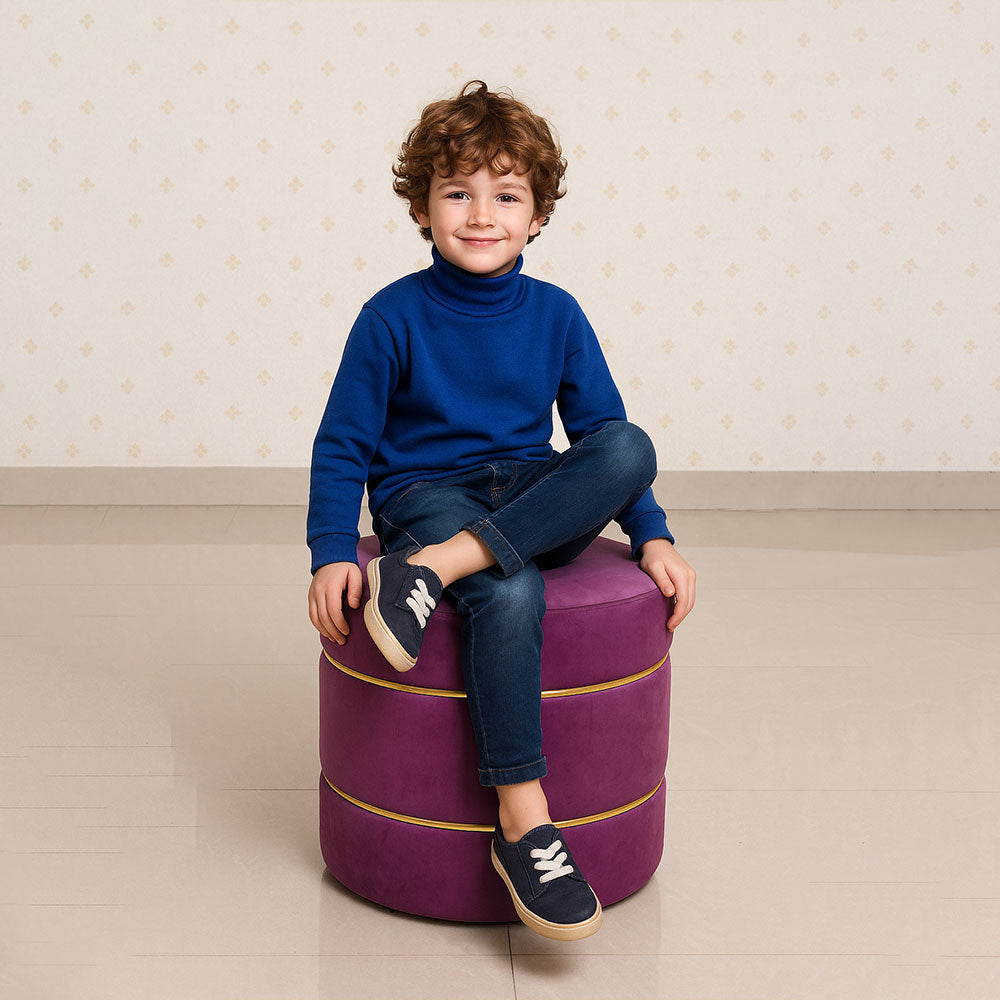 MAARK VELVET STRIPE POUF AQUA 16*16*18" AO