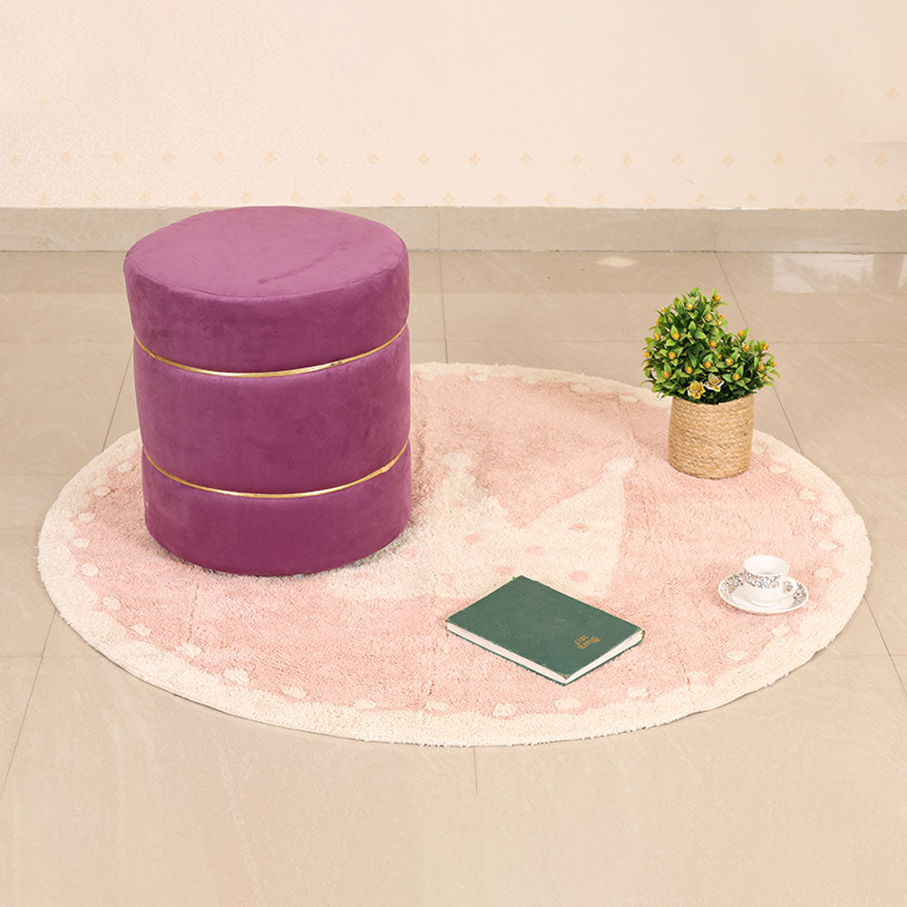 MAARK VELVET STRIPE POUF AQUA 16*16*18" AO
