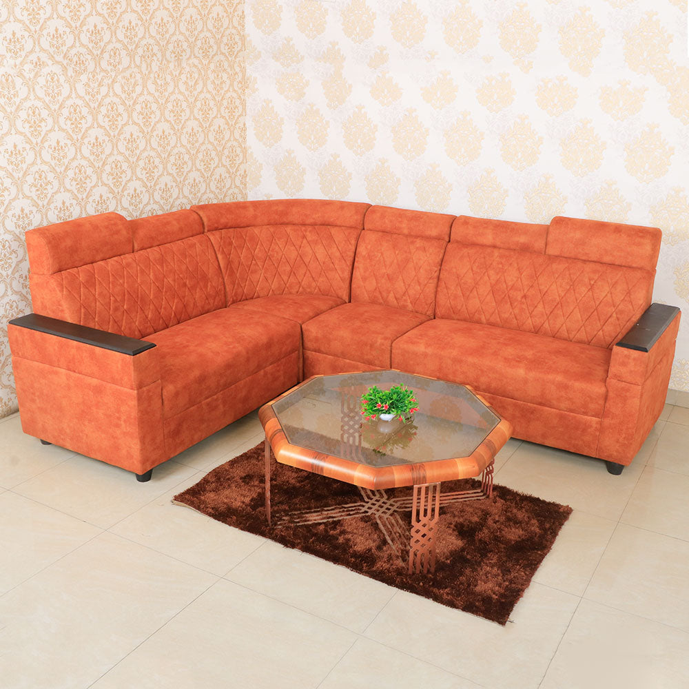 Maark Fabric Corner Sofa 5 Seater Iyarkai Red Colour Online India - The Maark Trendz Coimbatore
