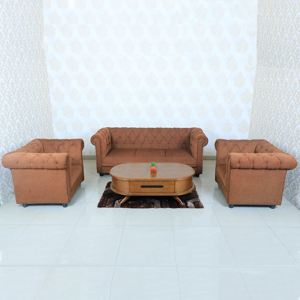 Maark Fabric Sofa Set (3+1+1) Chester Brown Colour Online India - The Maark Trendz Coimbatore