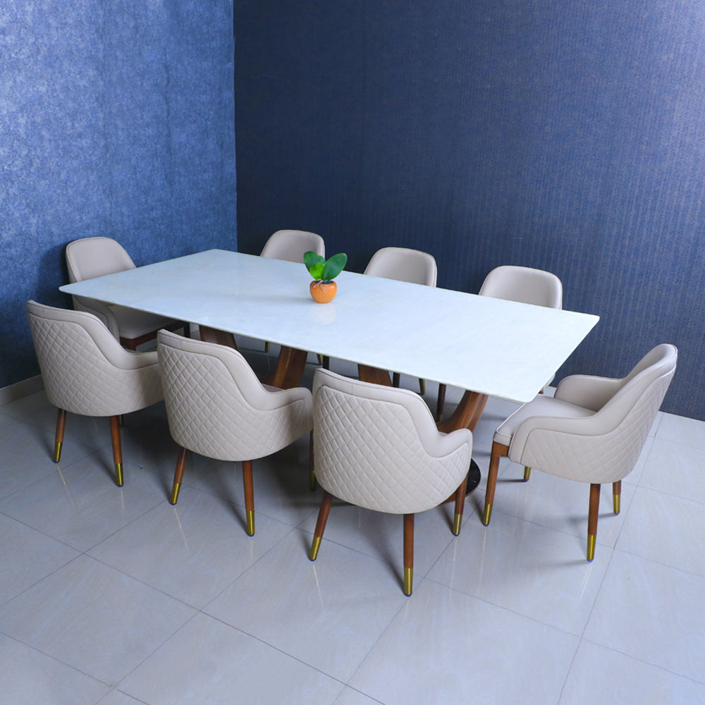MAARK MARBLE TOP 8 SEATER DINING SET B310-BINLI-BRANDEN HT