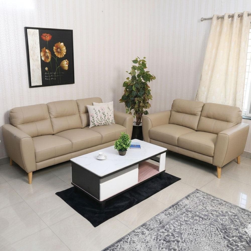 Maark Leather Sofa Set (3+2) 6041 Smoky Gray Ml Online India - The Maark Trendz Coimbatore