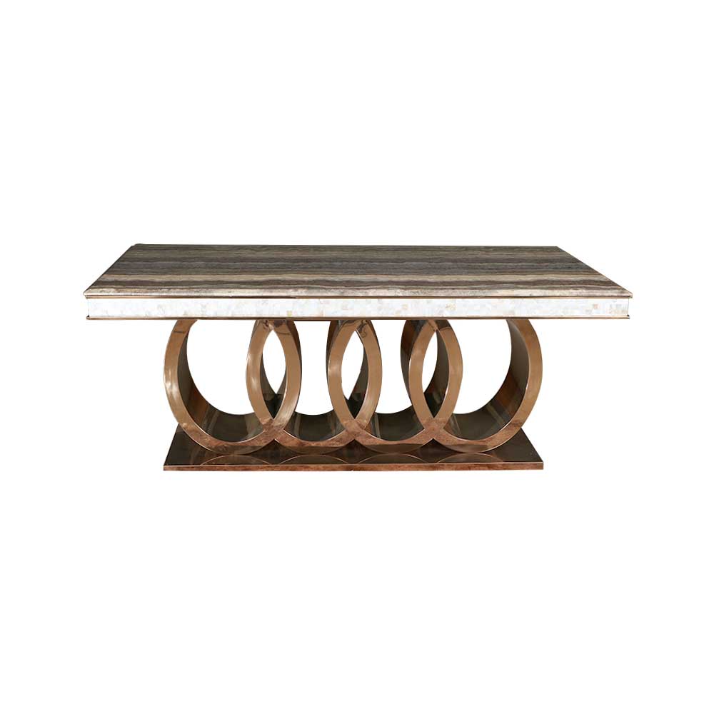 MAARK MARBLE TOP 6 SEATER DINING SET 504 RG HT