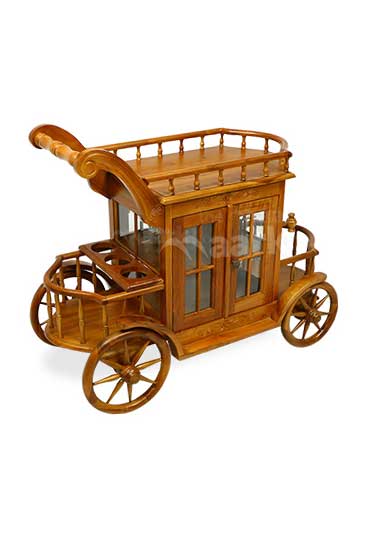 MAARK WOODEN INDO DINING SERVICE TROLLEY HT