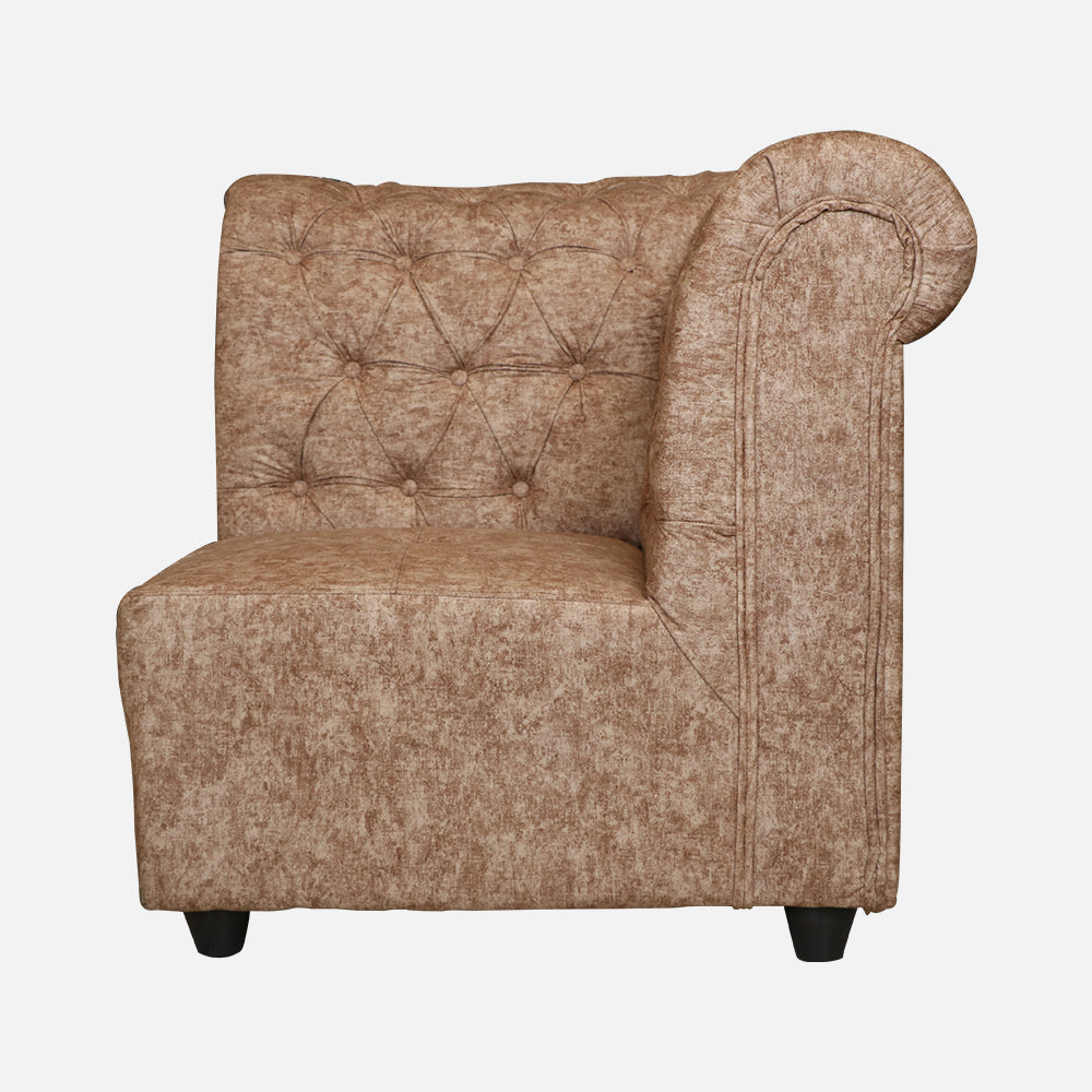 MAARK U SHAPE FABRIC CORNER SOFA 12 SEATER LUX WITH PUFFY BROWN COLOUR
