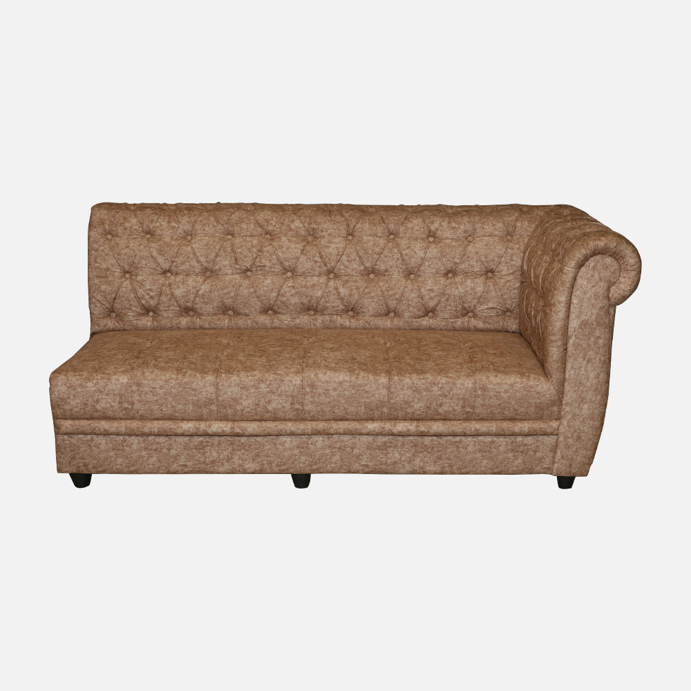 MAARK U SHAPE FABRIC CORNER SOFA 12 SEATER LUX WITH PUFFY BROWN COLOUR