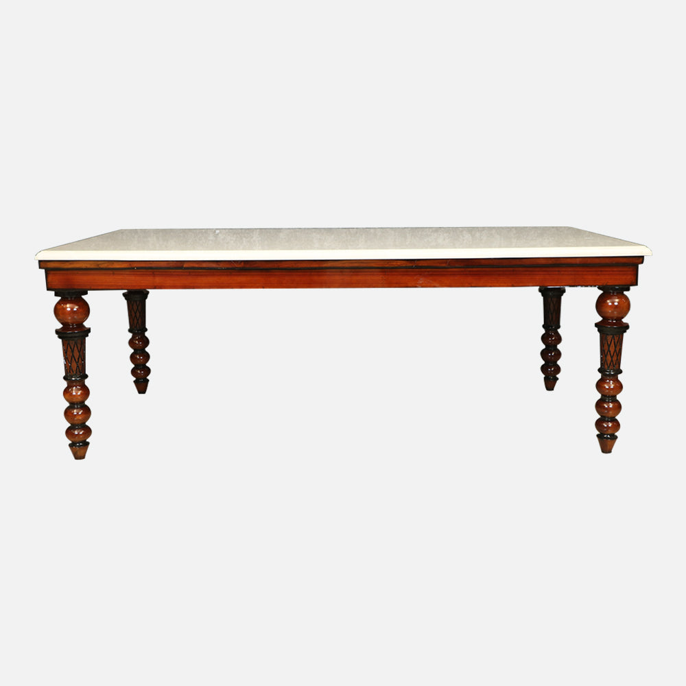 MAARK MARBLE TOP 8 SEATER DINING SET 4 BALL