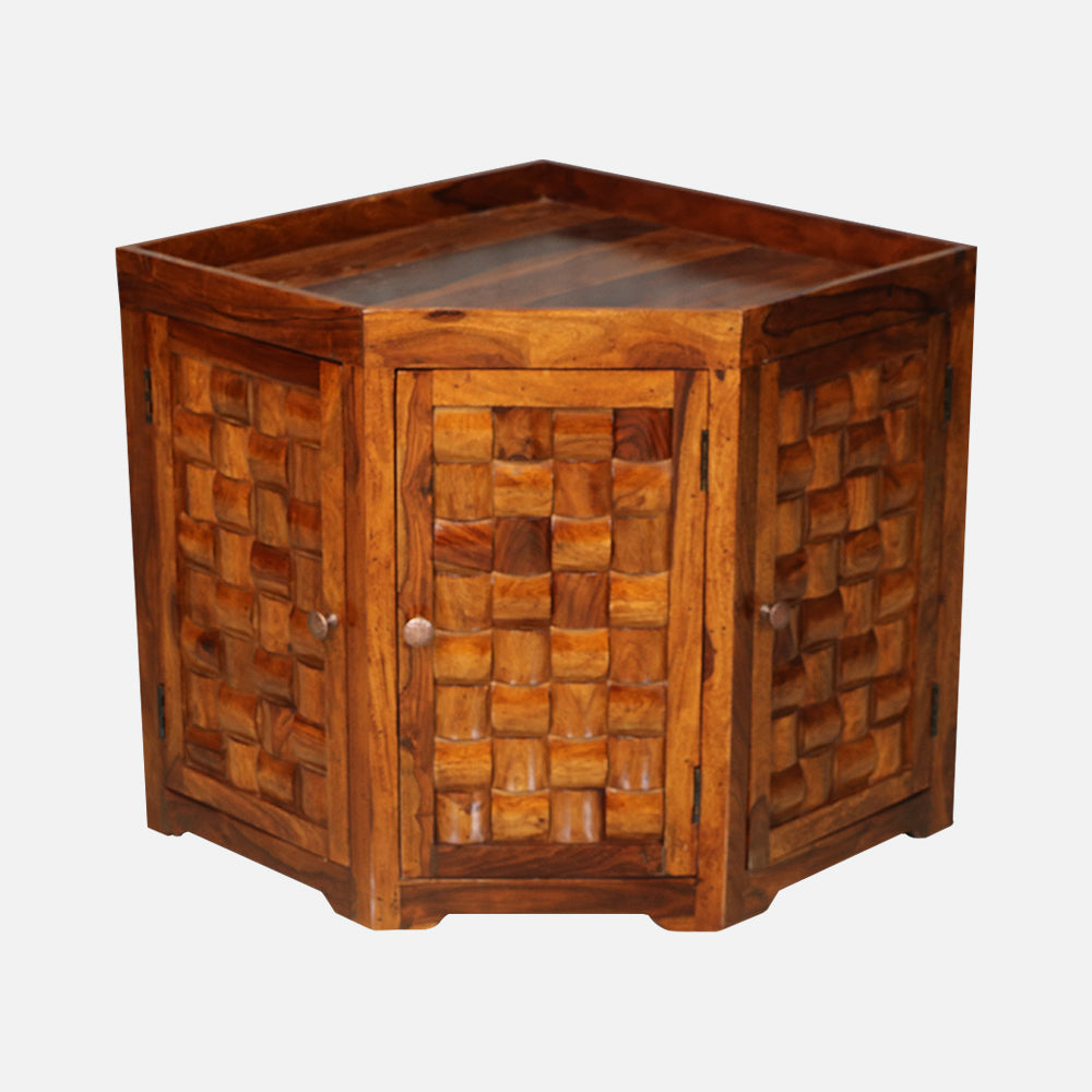 MAARK SHEESHAM WOOD STORAGE CORNER 5028 NATURAL FINISH SV