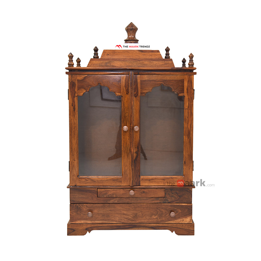 MAARK SHEESHAM WOOD POOJA RACK 1011 NATURAL FINISH SV