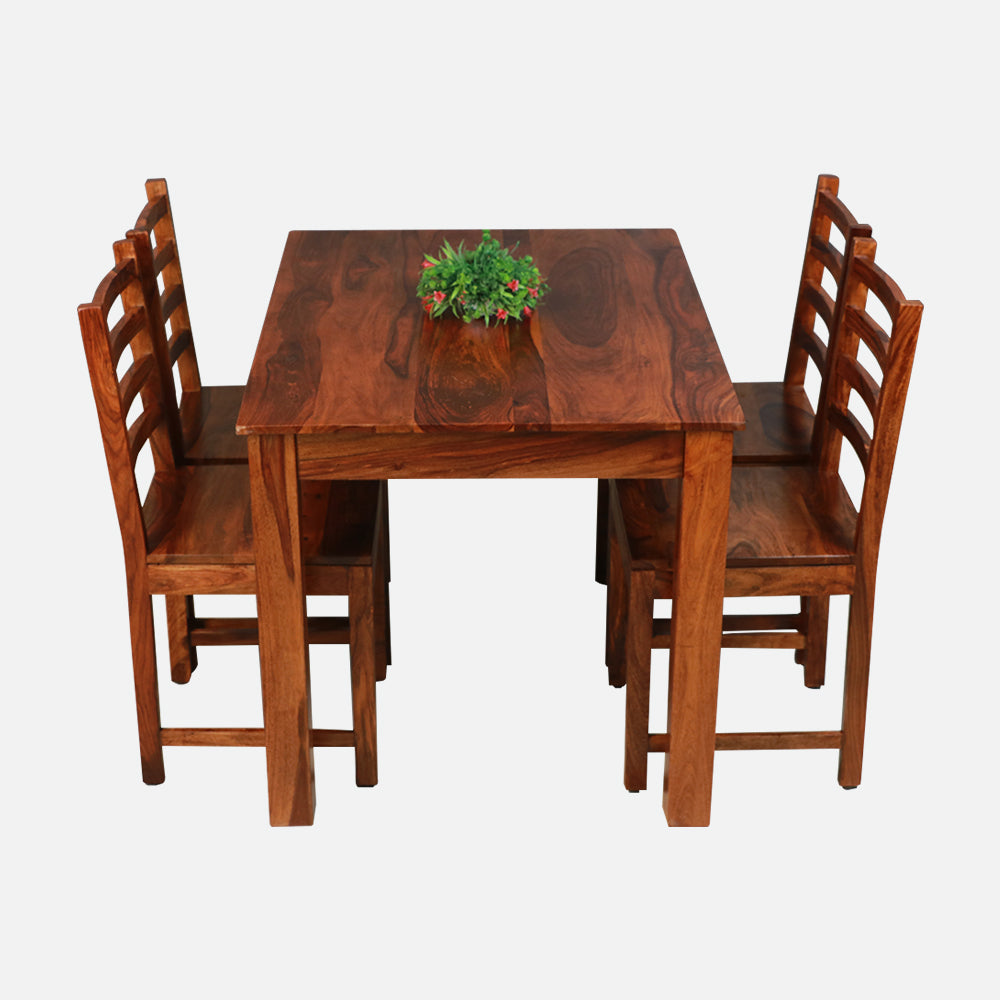 MAARK SHEESHAM WOOD 4 SEATER DINING SET (3.75*2.5) 1123 NATURAL FINISH SV