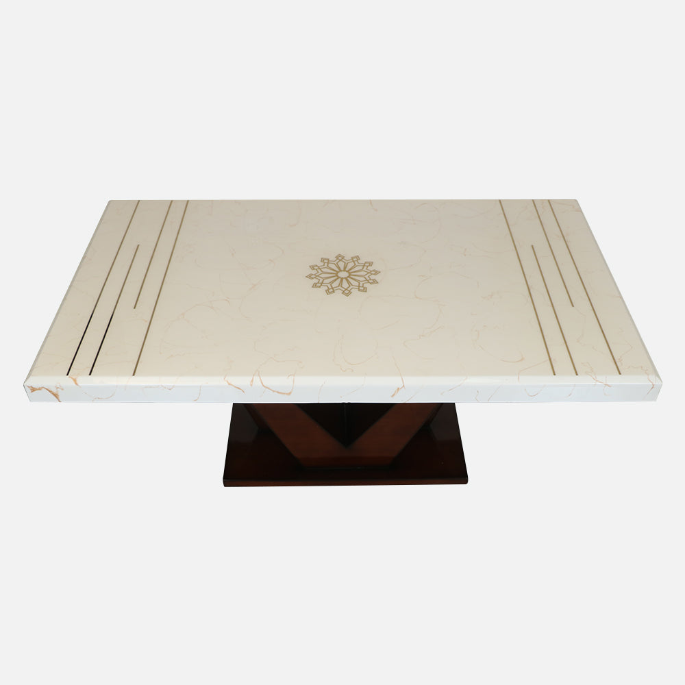 MAARK MARBLE TOP 6 SEATER DINING SET 6040 TD