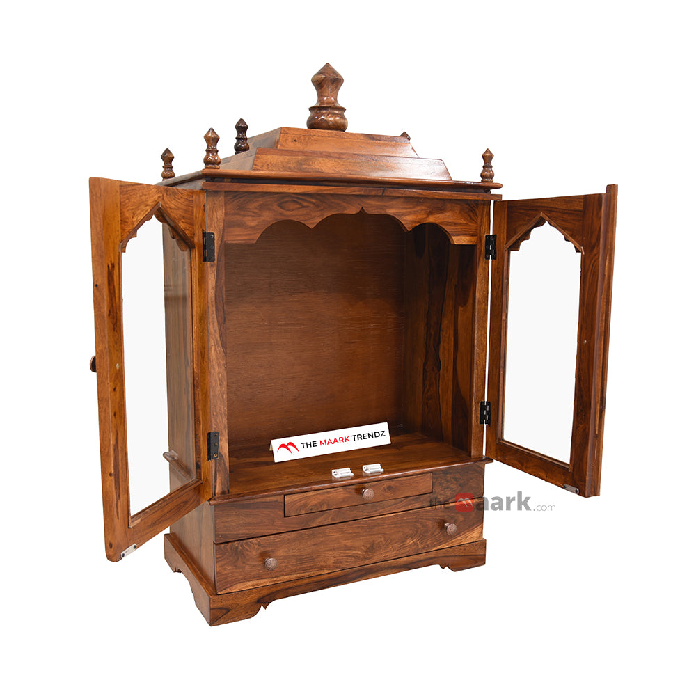 MAARK SHEESHAM WOOD POOJA RACK 1011 NATURAL FINISH SV