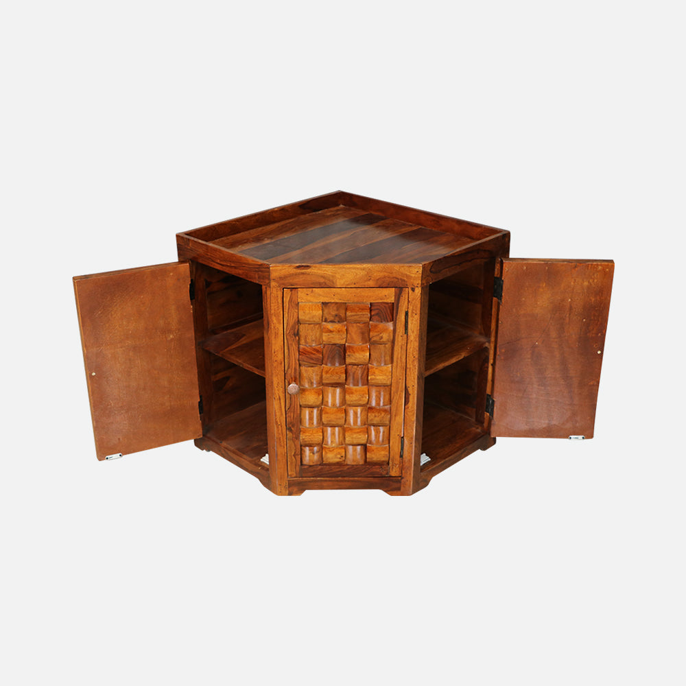 MAARK SHEESHAM WOOD STORAGE CORNER 5028 NATURAL FINISH SV