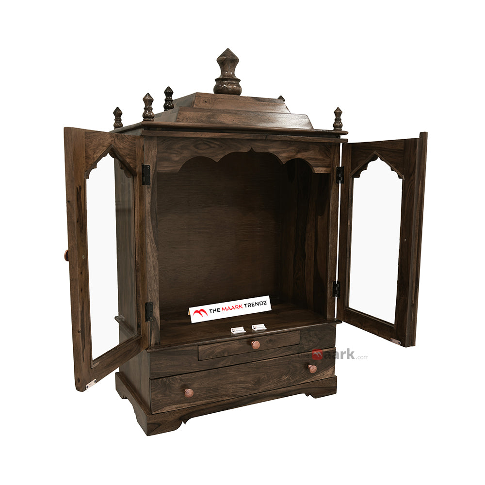 MAARK SHEESHAM WOOD POOJA RACK 1011 STONE FINISH SV