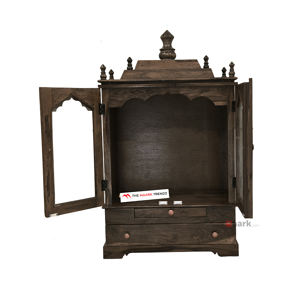 MAARK SHEESHAM WOOD POOJA RACK 1011 STONE FINISH SV